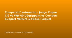 Comparatif auto-moto : Jongo Coque Clé vs WD-40 Dégrippant vs Coolpow …