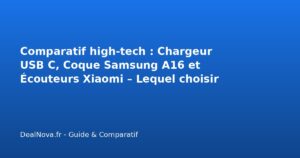 Comparatif high-tech : Chargeur USB C, Coque Samsung A16 et Écouteurs …