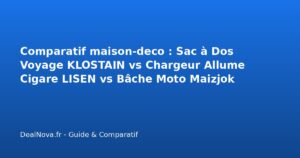 Comparatif maison-deco : Sac à Dos Voyage KLOSTAIN vs Chargeur Allume Cigare LISEN vs Bâche Moto Maizjok – Lequel choisir ?