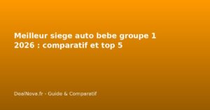 Meilleur siege auto bebe groupe 1 2026 : comparatif et…